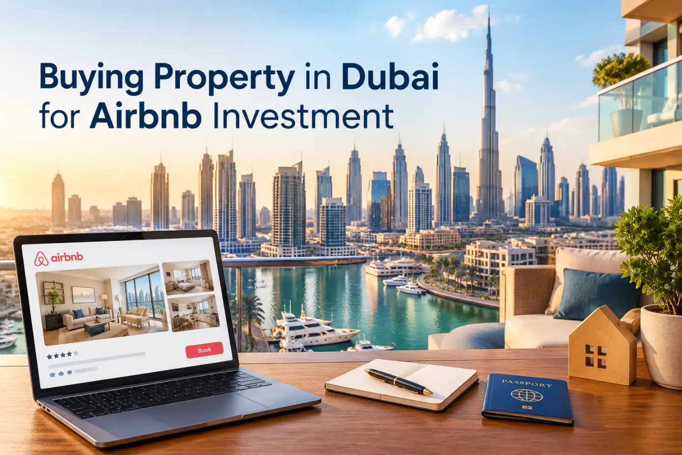 Buying property in Dubai for Airbnb investment with a view of the Dubai skyline